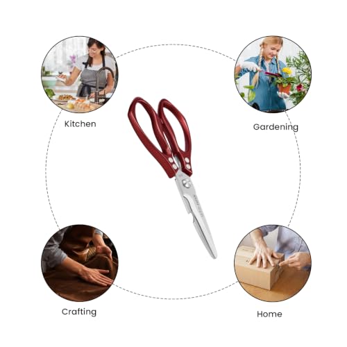 Miniatura 6 de Tijeras De Cocina De Acero Inoxidable, Tijeras Multiusos Resistentes Para Cortar Huesos De Pollo, Carne, Verduras
