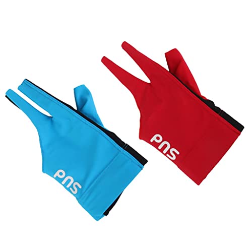 BESSTUUP 2Pcs Left Hand 3 Fingers Billiard Glove for Pool Cue Snooker Cue Accessories, Non-Slip and Sweat-Resistant