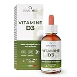 Bandini® Vitamine D3 2000 U.I. par goutte | Cholécalciférol en huile d'olive extra vierge | Liquide Fortement Dosée | Pour Système Immunitaire, Os, Muscles et Dents | 30ml - 840 gouttes