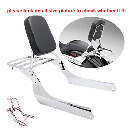 Promise Faster New Backrest Sissy Bar Luggage Rack Pad Compatible With/Replacement For Honda Vt750 Shadow Spirit 2007-2014 Honda Vt750C2B Shadow Phantom 2010-2017 (Deep Black) #TOP4