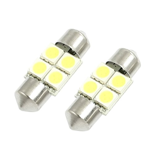 Well-Goal DC 12 V 30 mm 4 5050 SMD Interior de Coche Dome Festoon Luz LED Color Blanco