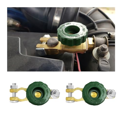 Dickno 2 PCS Top Post Battery Quick Disconnect Switch, Auto Battery Master Switch Isolator for Power Disconnect Cut Off, Vehicle Terminal Kill Switch for 12V 24V Car Boat Truck RV