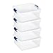 HOMZ 15.5 Qt. Latching Clear Storage Box (4-Pack)
