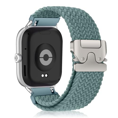 KeHowy Nailon Correa para Xiaomi Smart Band 8 Pro/Band 9 Pro/Redmi Watch 4/5, Hombres y mujeres Nylon Elásticos Trenzada Reloj de Repuesto para Xiaomi Redmi Watch 5/4/Mi Band 9 Pro/8 Pro - Verde