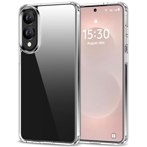 HOOMIL Hülle für Samsung Galaxy S25 Edge Anti-Vergilbung Durchsichtige Handyhülle Stoßfeste Schutzhülle - Transparent