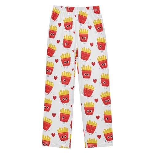 Boys' Pants French Fries Cute Fast Food Long Bottoms Jogger Pants Elastic Waist Trousers with Pockets S-XL