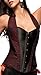 Produktbild r-dessous elegante, hochwertige Satin Corsage in schwarz rot Neckholder Groesse: 4XL