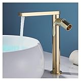 Toccare i rubinetti Washbasin Montato con Piano da banco a Pelo Caldo e Freddo Missaggio a Manico Singolo (Oro)