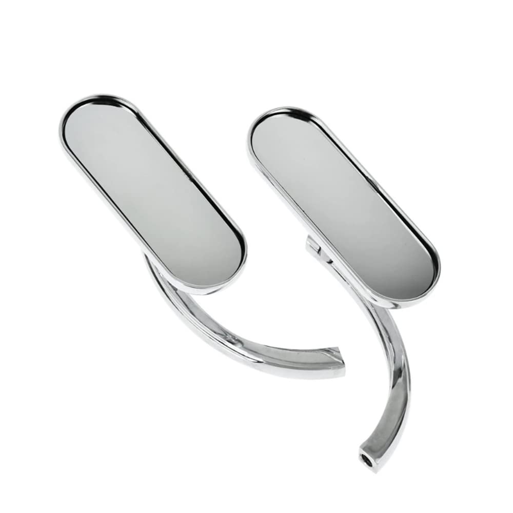 1 paire de mini rétroviseurs ovales de moto en aluminium pour modèles H-arley-D-avidson H-onda K-awasaki S-uzuki Cruiser, rétroviseurs latéraux HD à rotation à 360°, Chrome