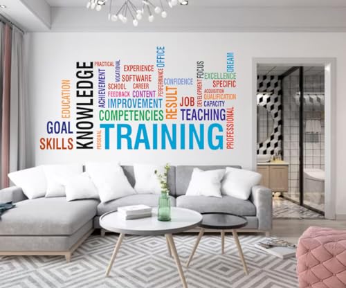 Image of Pvc Training Knowledge Quotes Multicolor Office - Inspirational - Motivational - Quotes - Wall Sticker for Kids Room, School, Library (Size - 70CM X 120CM, self-adhesive)