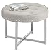Produktbild mDesign Sitzhocker  runder Polsterhocker aus Metall und Polyester mit moderner Nietenverzierung  gepolsterter Hocker für Flur, Schlafzimmer und andere Räume  hellgrau und silberfarben