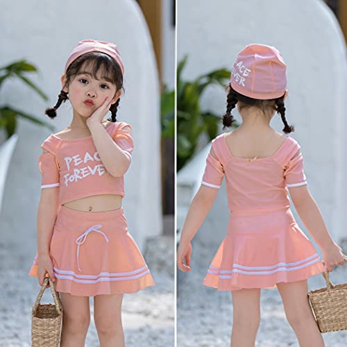 Teddy キッズ 水着 女の子 フレアスカート スイムキャップ 3