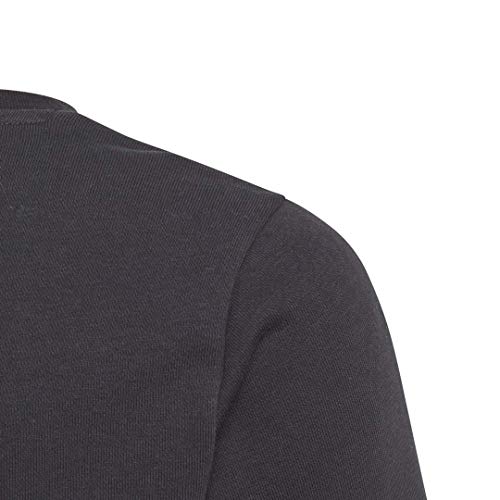 adidas Originals unisex child Trefoil Crew Sweater, Black/White, Large US