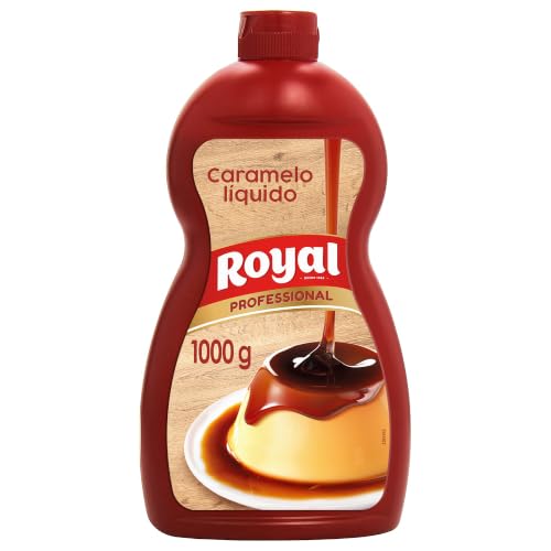Royal Professional Sirope Caramelo, Cobertura Líquida, Bote 1 kg | Caramelo líquido para postres y batidos con sabor dulce y suave, ideal para compartir y disfrutar
