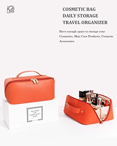 Sharks Shock Travel Makeup Bag, Cosmetic Bag For Purse,Multifunctional Storage Cosmetic Bags For Women Girls Zipper Pouch Makeup Organizer Waterproof (Vibrant Orange) #TOP1