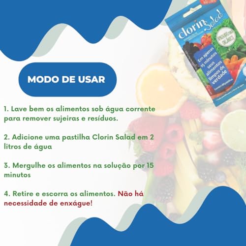 Kit 10 Clorin Salad P/Higienizar Morango Legumes Alimentos