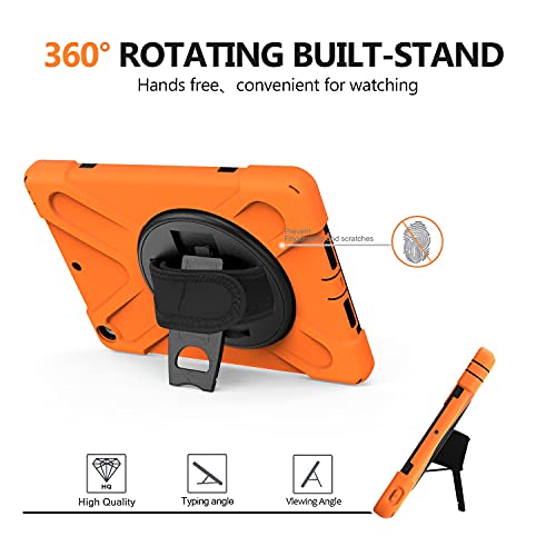Protection iPad 10.2 robuste orange housse silicone antichoc rotative