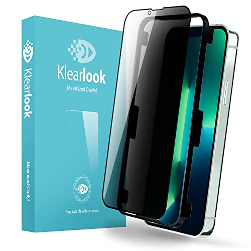 Klearlook Privacy Screen Protector Compatible with (i) Phone XS/X Full Coverage Case Friendly Anti Spy Protector [1 Front Tempered Glass+1 Back Fiber Film] with Easy Install Tool for (i) Phone XS/X