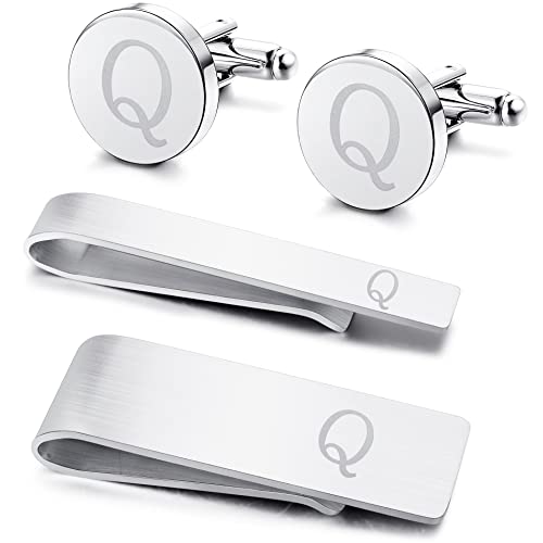 Juego de gemelos con inicial y clip de corbata ORAZIO en caja de regalo para hombres