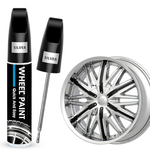 Silver Rim Touch Up Paint - Wheel Scratch Repair Kit for Curb Rash & Scratches, Quick and Easy Rim Paint for Wheel Repair, Universal Silver