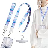 TENOC Universal Phone Lanyards, Cell Phone Wrist Strap, Multipurpose Neck Strap for ID Badges Card Holder Keys, Light Blue