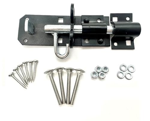 Brenton Padbolt Black 4" (100mm) Fixings Included Slide Bolt