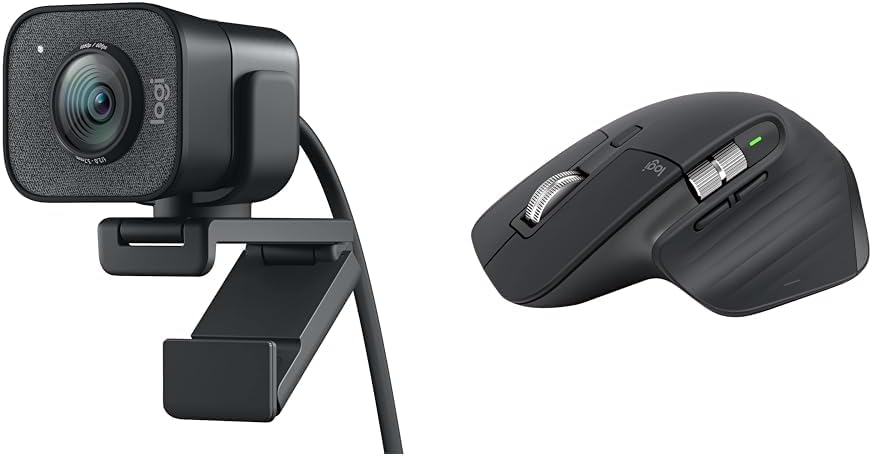 Logitech StreamCam – Live Streaming Webcam for Youtube and Twitch, Full 1080p HD 60fps & MX Master 3S - Wireless Performance Mouse with Ultra-Fast Scrolling