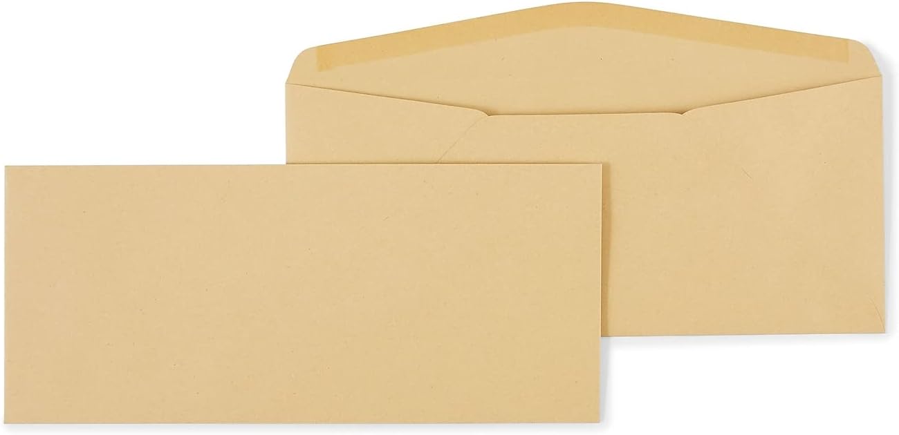 HiTouch SPL535153 Gummed #11 Business Envelopes, 4 1/2 x 10 3/8-Inch, Brown, 500/Box