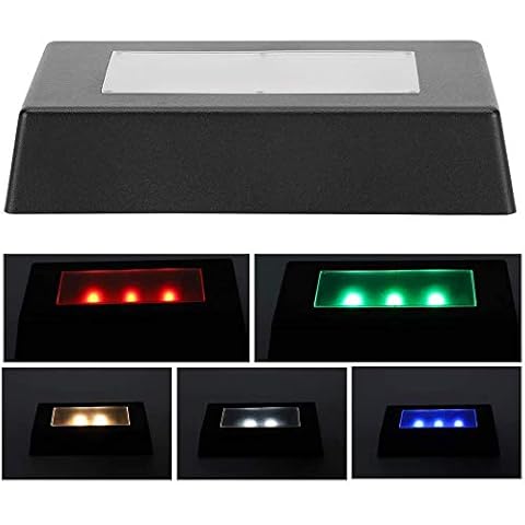 Atyhao LED Display Base, Colorful LED Light Crystal Display Stand Base with USB Cable for 3D Crystal Glass Art Statues(Batteries Not Included) Cover