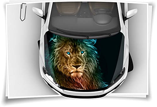 Medianlux Löwe King Abstract Animal Motorhaube Auto-Aufkleber Steinschlag-Schutz-Folie Airbrush Tuning Car-Wrapping Luftkanalfolie Digitaldruck Folierung