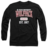 NC State Wolfpack Official Founded Date Unisex Adult Long-Sleeve T Shirt,Black, X-Large