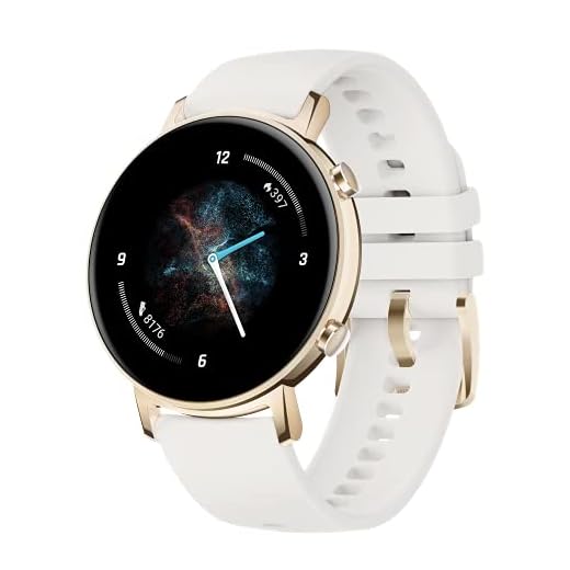 HUAWEI Watch GT 2 Smartwatch (42 mm Full-Color-AMOLED-pekskärm, SPO2-övervakning, pulsmätning, musikuppspelning, 5 ATM vattentät, GPS) Frosty White [Exklusiv 5 EUR kupon]