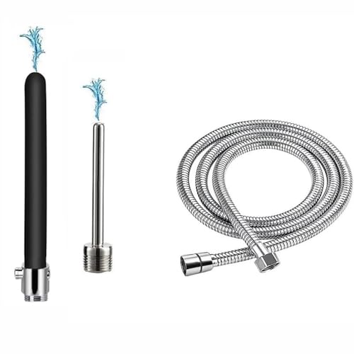 Image of Shower Enema System, Douche Colonic Cleanse Kit, Bathroom Handheld 59.05inch Stainless Steel Shower Hose Enema Douche Bidet Cleaning System Kit for Most Shower Systems
