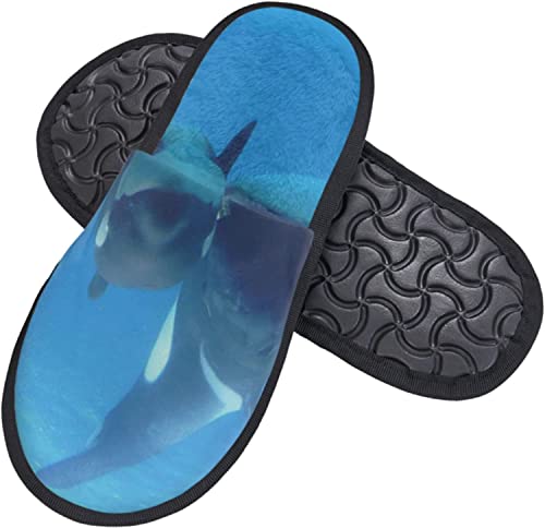 Preisvergleich Produktbild 351 Hausschuhe Damen Herren Orca Killerwale Gästehausschuhe Weiche Hausschuhe Damen Flauschige Rutschfest Slipper, Für Drinnen Outdoor, Damen, M