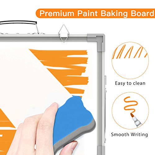 Small Whiteboard Dry Erase Boards, Portable White Board Double Sided Magnetic Board Stand, Foldable Desktop White Boards Easel for Kids Students Teacher for School Home Kitchen Office 12x16 Inch