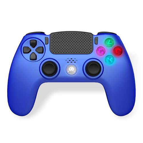 Manette sans fil pour PS4 avec prise jack audio - Manette de jeu Metal Blue