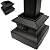 Stair Iron Balusters (100-Pack) Stair Parts Flat Shoes with Set Screw for 1/2" Square Stair Metal Spindle Scroll Basket Twist Knuckle Iron Balusters (Satin Black)
