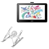 BoxWave Stand and Mount Compatible with Wacom DTC133W0A (13.3 in) - QuickSwitch Stand with Cooling Fan, Portable, Multi Angle Viewing Ventilator - Metallic Silver