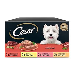 Cesar Cibo Umido per Cani - Selezione di Classici in Paté, Confezione da 3x8x150 g
