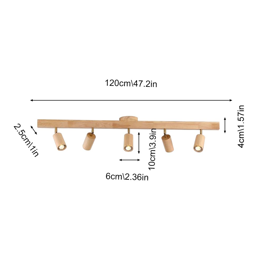 Faretti LED in Legno Faretti da soffitto Regolabili Faretti da Binario fissi Apparecchio di Illuminazione Luci girevoli da Parete Faretti direzionali Lampade Aent per Cucina Camera da Letto Soggi