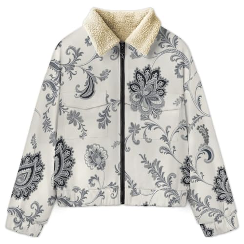 Veste polaire femme à fleurs de cachemire idéale pour le bureau et le sport