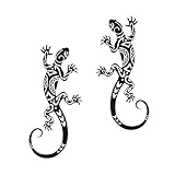 Fenteer Décoration Murale Gecko Ornement Lézard Art Animalier Sculpture en Fer Silhouette Ajourée Approprié pour La Maison, 2 Pièces