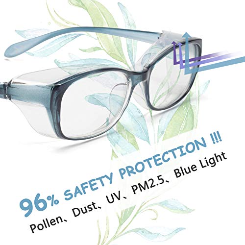 LianSan Anti-Fog Anti-Saliva Safety Glasses UV Protection HD Blue Light Blocking Goggles for Men Women Blue