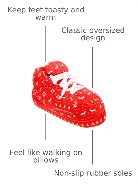 Image of Happy Feet Slippers Standard Sneaker Slippers for Men, Women, and Kids - Women Shoes, Gifts for Women, As Seen on Shark Tank - Classy Oversized House Slippers for Women with Non-Slip Rubber Soles