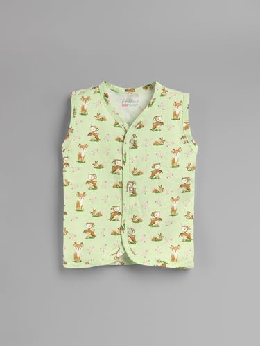 Image of HELLCAT 100% Cotton Front Open Jhabla Vest & T Shirt for Babies - Pack of 5 (Unisex,Sleeveless)