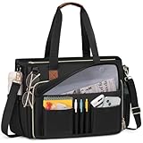 RAINSMORE Sac Fourre Tout pour Ordinateur 15,6 Pouces Sac de Professeur Grand Sac Cabas Femme pour Travail pour Enseignant d'infirmière d'étudiant Noir