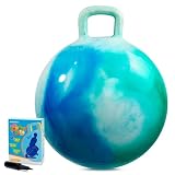 MUKI ジャンプボール45cm バランスボール ホッピング 子供3-8歳 体幹トレーニング 室内遊び 耐荷重70kg 誕生日プレゼント 男の子女の子（青）