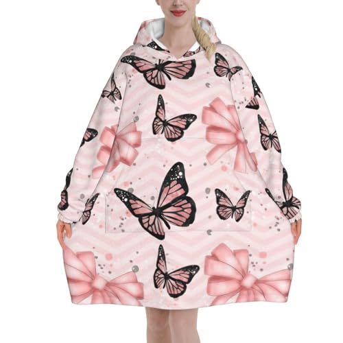 Couverture à capuche flanelle contre le froid plaid portable doux papillon