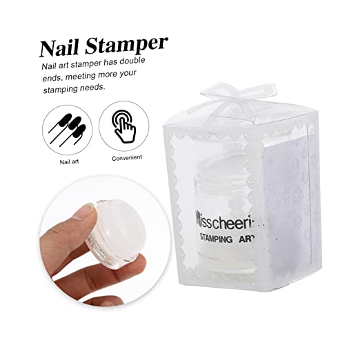Biudeco Manicuring Stampers Diy Silicone Tools Nail Printer Soft Art Scraper Heads Transparent Dual Manicure Clear Tool Head Manicures Stamper Shop Store Jelly Decor Double Dual-End Cap #TOP5