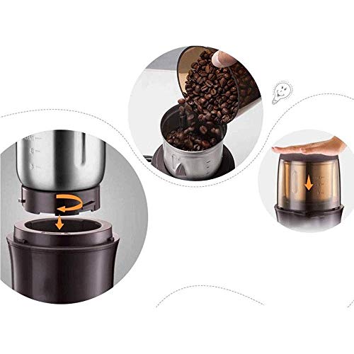 JRZTC Molinillo de café eléctrico portátil, máquina de molienda de Polvo de Acero Inoxidable para nueces, Hierbas… - Imagen 6
